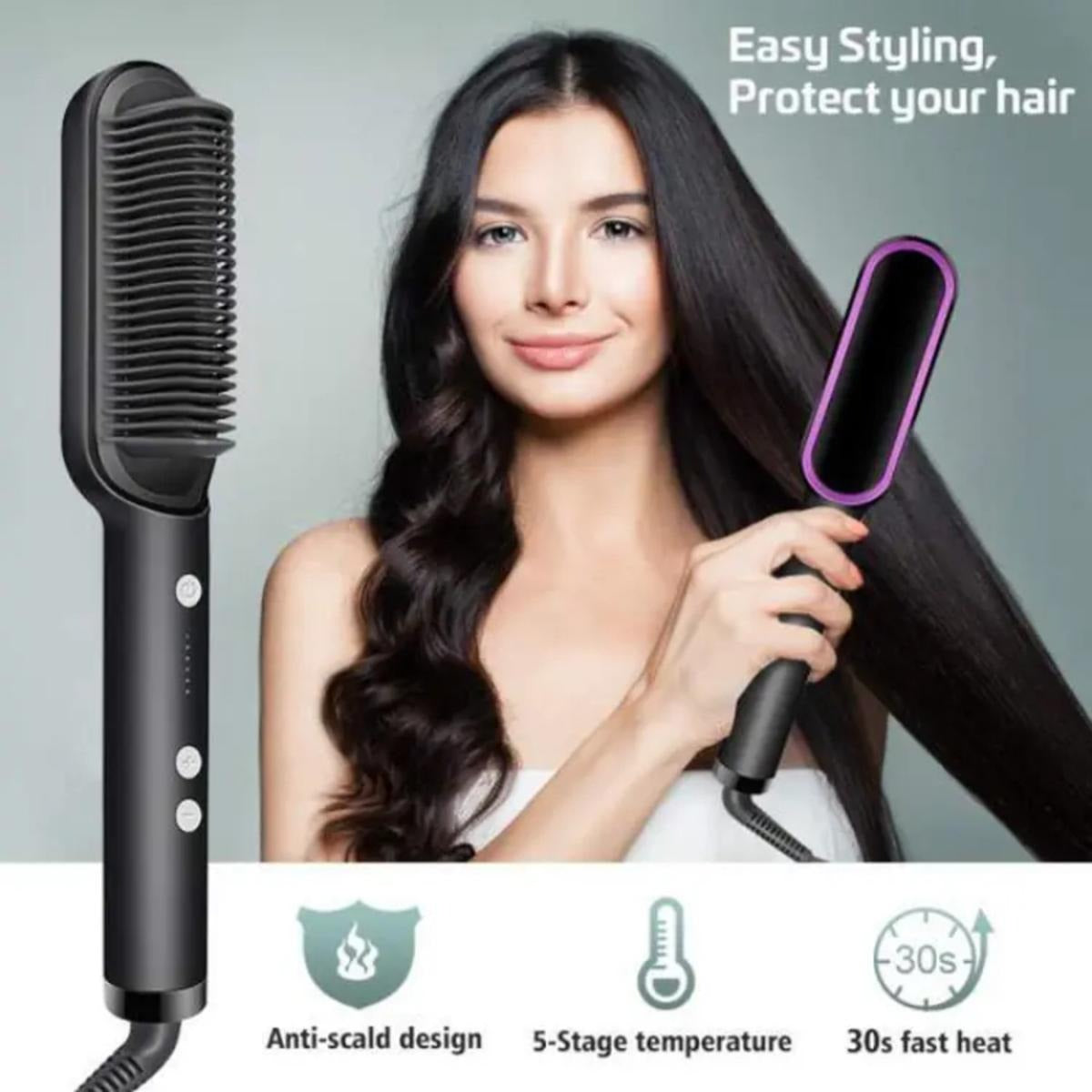 2‑in‑1 Hair Straightening Brush