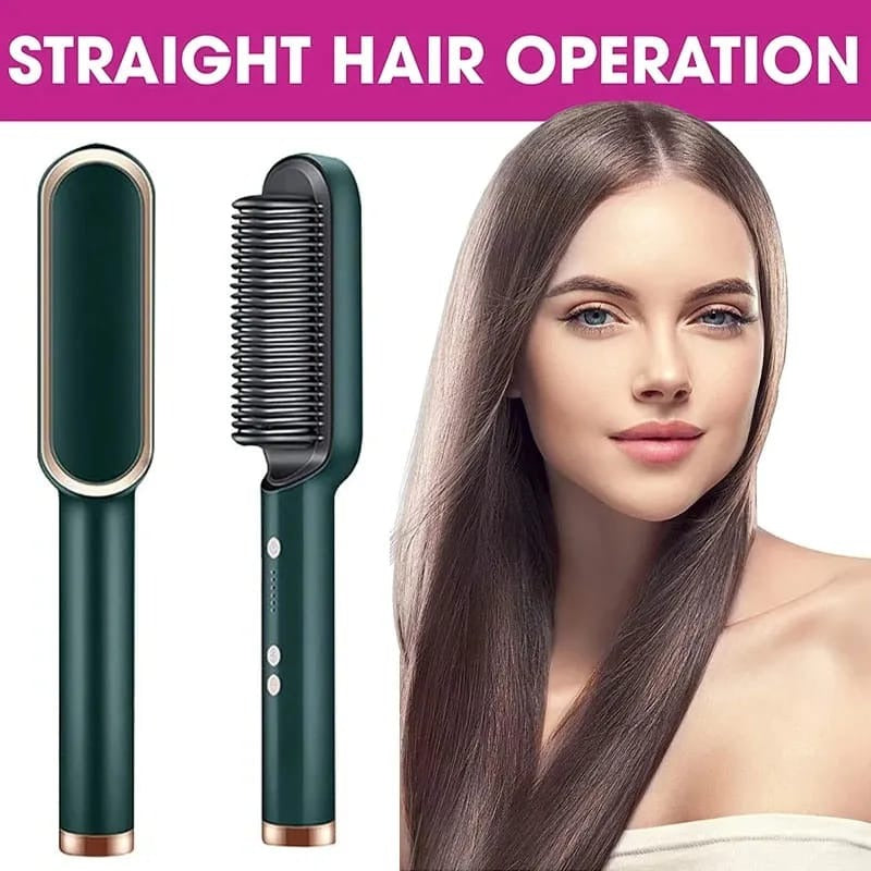 2‑in‑1 Hair Straightening Brush