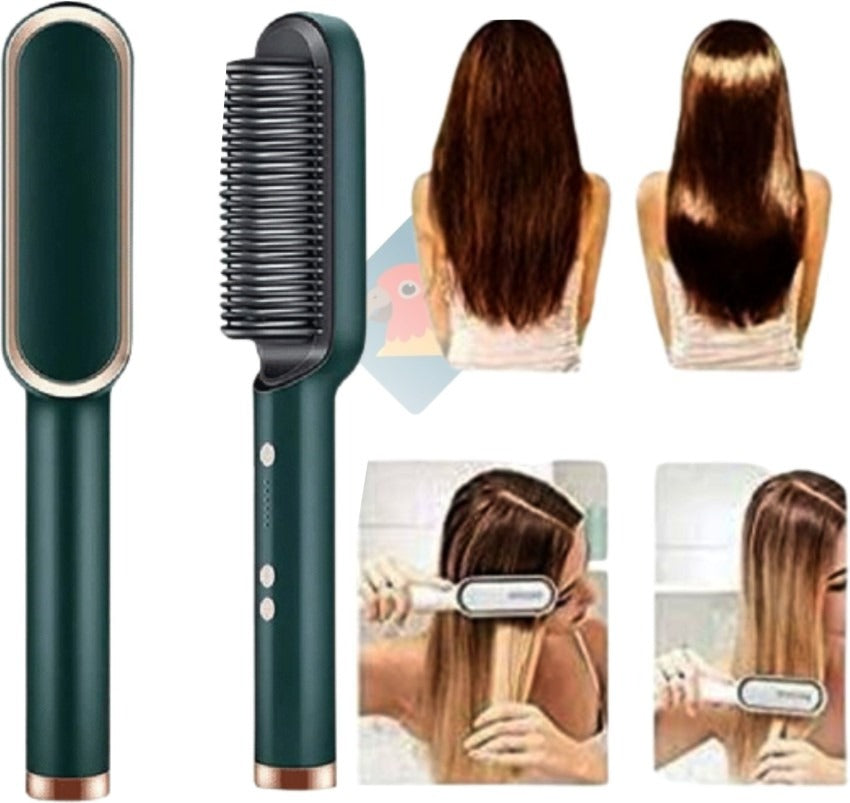 2‑in‑1 Hair Straightening Brush